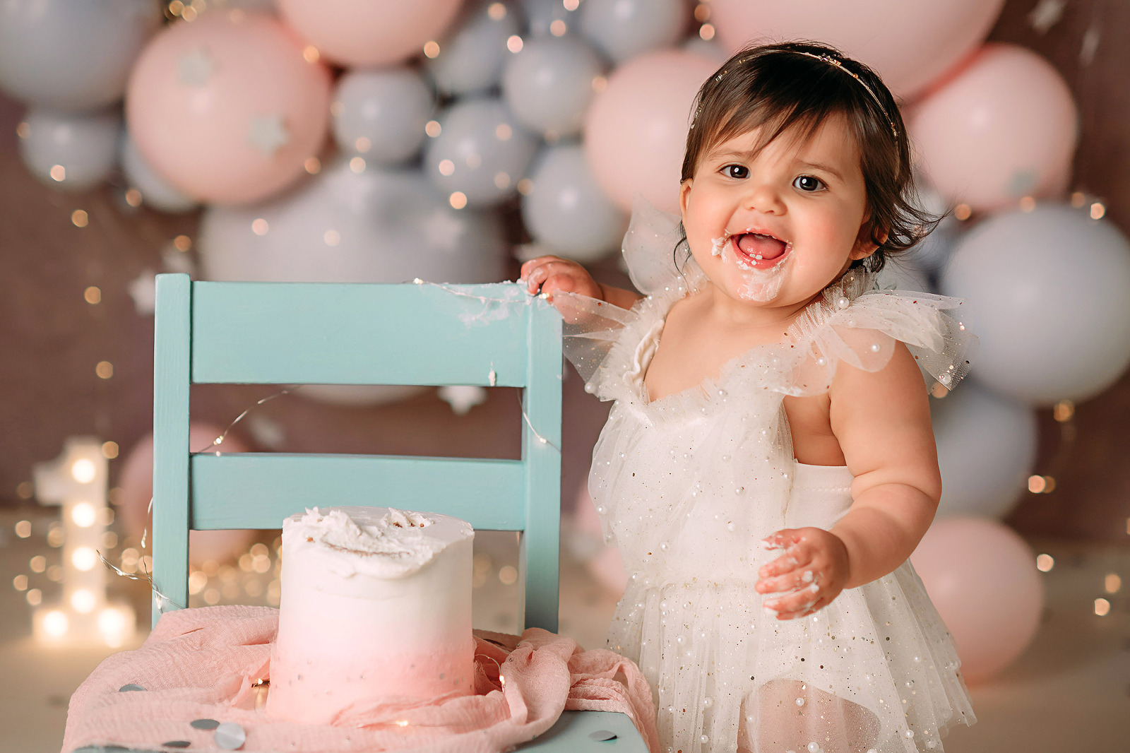 first birthday cake smash session long island photographer